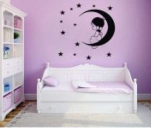 Vinilo Luna con estrellas
